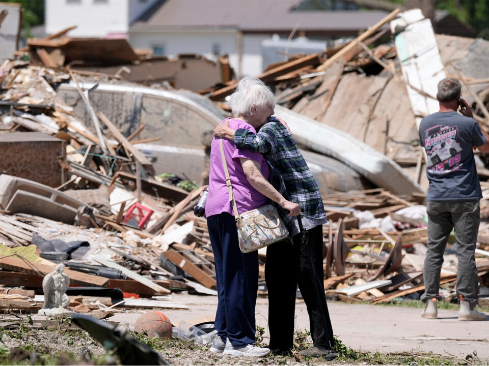 Stressed Florida homeowner after hurricane damage compared to prepared homeowner with Asset Shield's digital inventory.